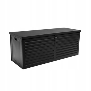 Záhradný úložný box - Plastový záhradný box, 390 l, čierny